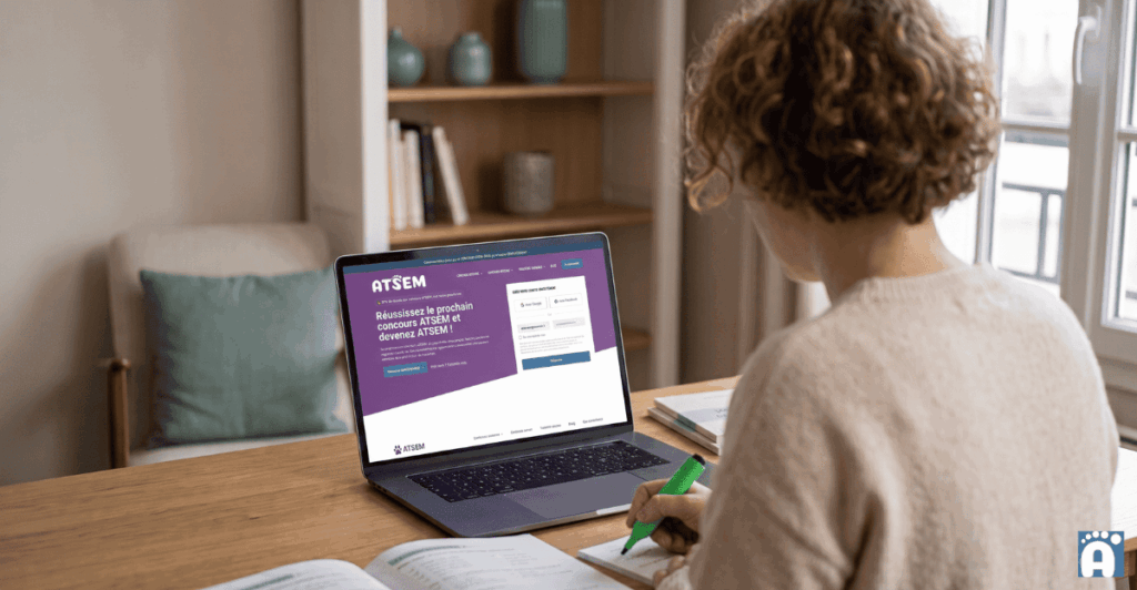 Candidate libre au concours ATSEM qui s'entraîne sur la plateforme de préparation ATSEM.fr