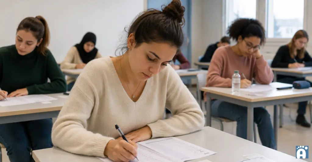 Candidates pendant le QCM du concours externe ATSEM.
